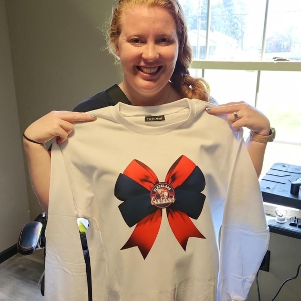 White and Red Crew Neck Sweater with Bold Design